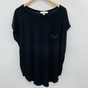 Misia Fashion Womens Plus Size 2X Capped Sleeve Pocket Tshirt Button Details 745